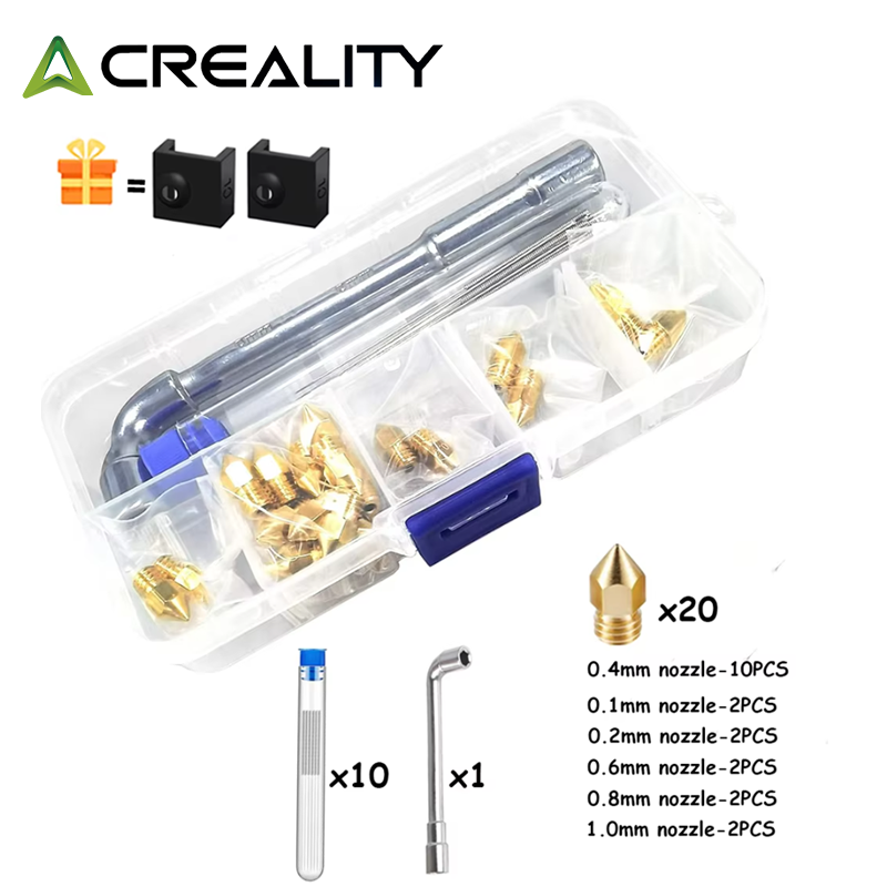 Creality Printer Ender 3 - CREALITY 20개 MK8 황동 노즐 0.2/0.4/0.6/0.8/1.0MM