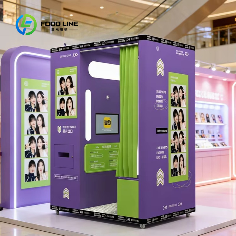 Commercial Photo Printing Kiosk - 맞춤형 스포츠 스타일 사진 부스, 보라색