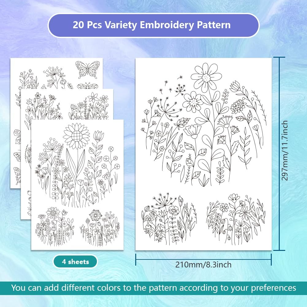 수용성 자수 안정제 꽃 나비, 손바느질 DIY 초보자를 - Embroidery Stabilizer Backing 리뷰 및 가격