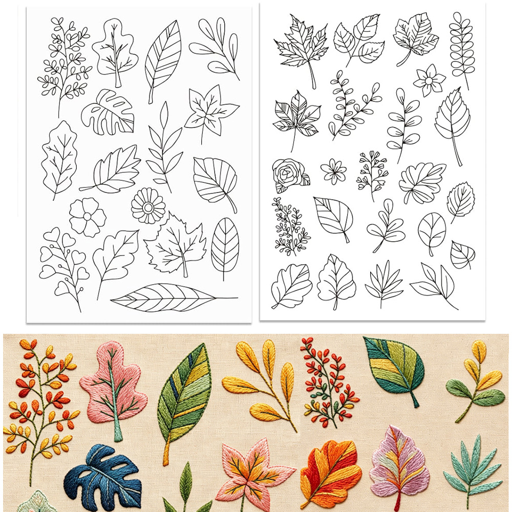 잎꽃 수용성 자수 전사지 메이플 장미 데이지 분리형 꽃 - Embroidery Stabilizer Backing 리뷰 및 가격