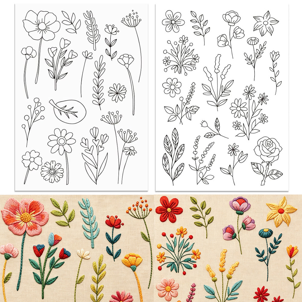잎꽃 수용성 자수 전사지 메이플 장미 데이지 분리형 꽃 - Embroidery Stabilizer Backing 리뷰 및 가격