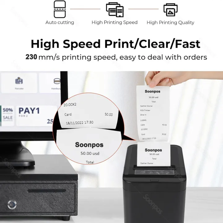 Soonpos 80mm 열전사 POS 영수증 프린터,  - Commercial Wallpaper Printing 리뷰 및 가격